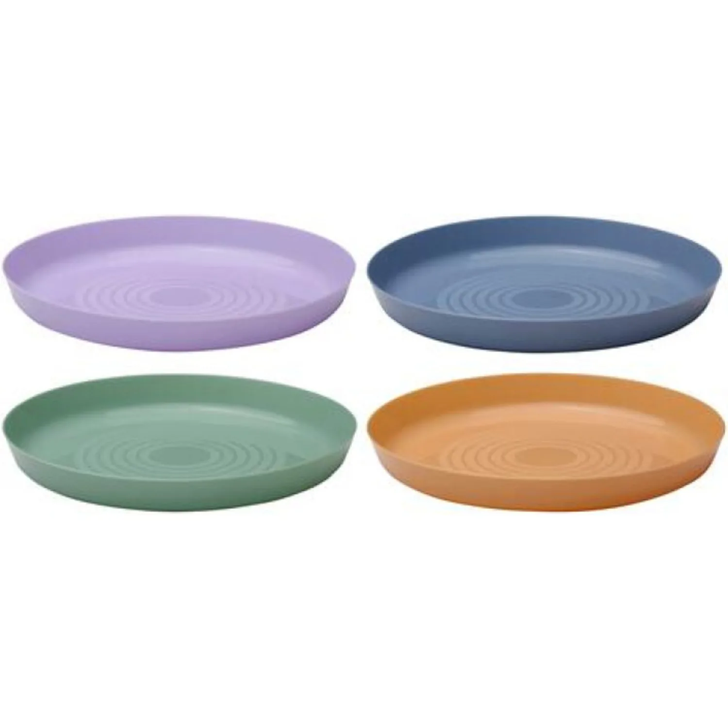 4PCS Stackable Lightweight Kids Plastic Plates Reusable Multi Coloured Plates Set – Easy to Carry Kids Plates Toddler Plate – Plastic Plate Mealtime Tableware Dinnerware for Summer Party Picnic Camping