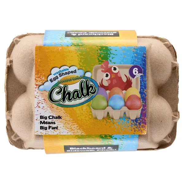 6 Egg Shaped Chalk - Washable
