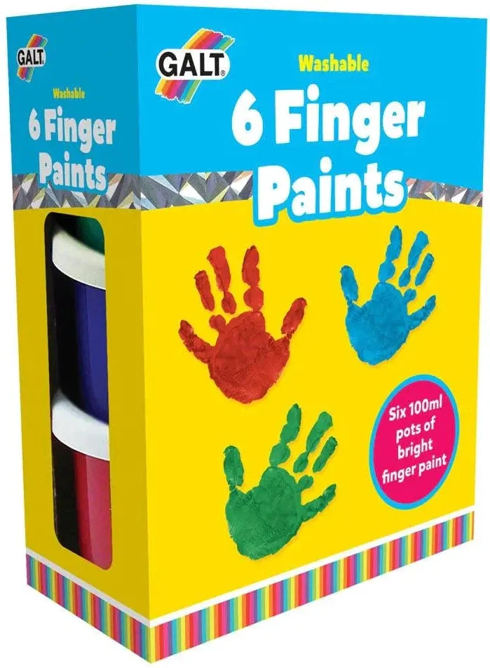 Galt Washable Finger Paints - 6 Bright Colours