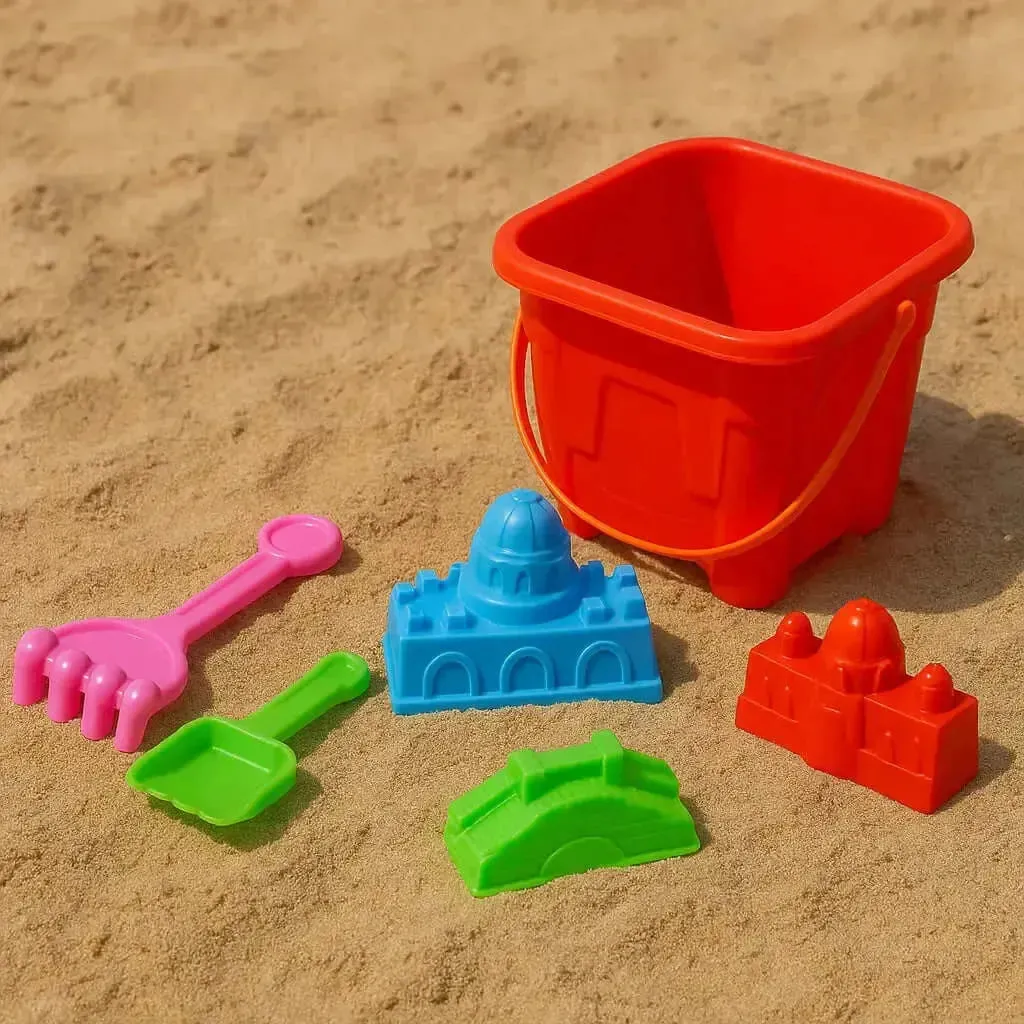 6 Piece Square Castle Bucket Set