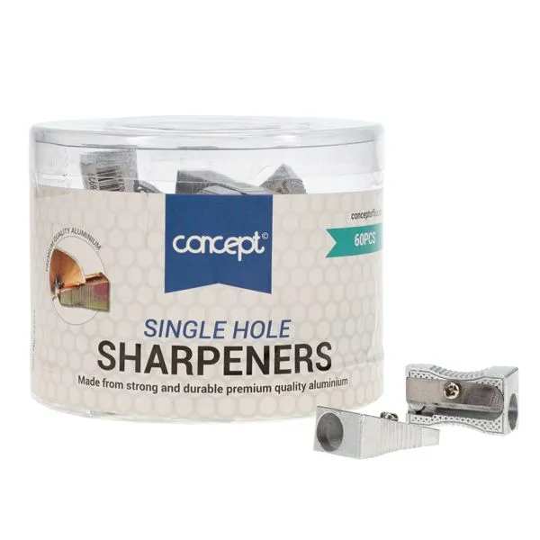 60 Pcs Metal Pencil Sharpener - Single Hole Metal
