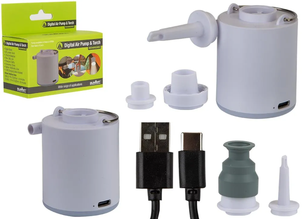 Summit Rechargeable Digital Air Pump & Torch