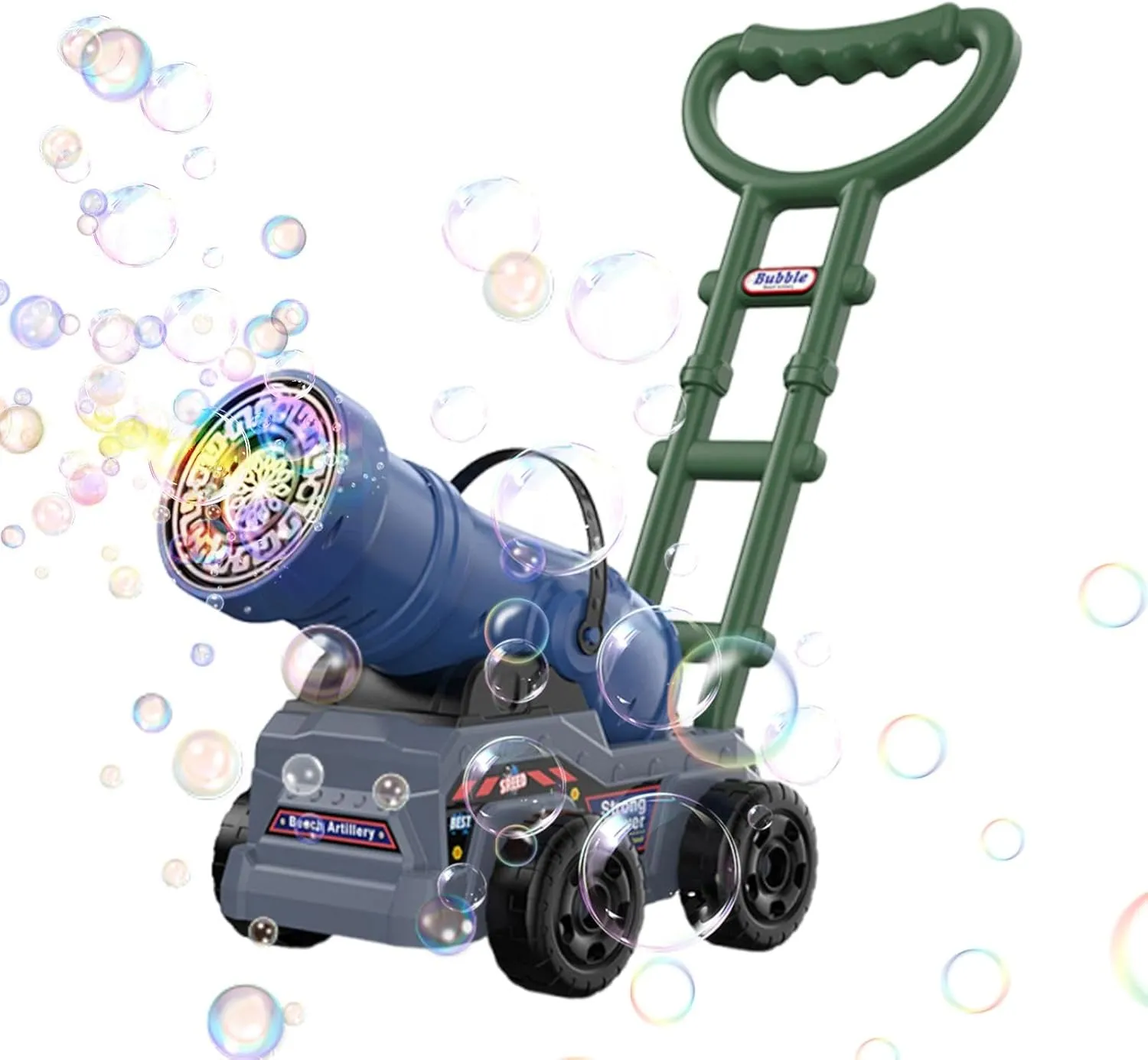 Electric Push Along Cannon Bubble Maker Toy