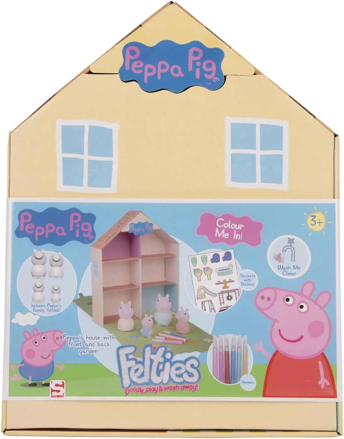 Peppa Pig Felties Doodle Play & Wash Away House Playset