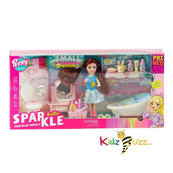 Play set doll with furniture "Bathroom" Set Toy