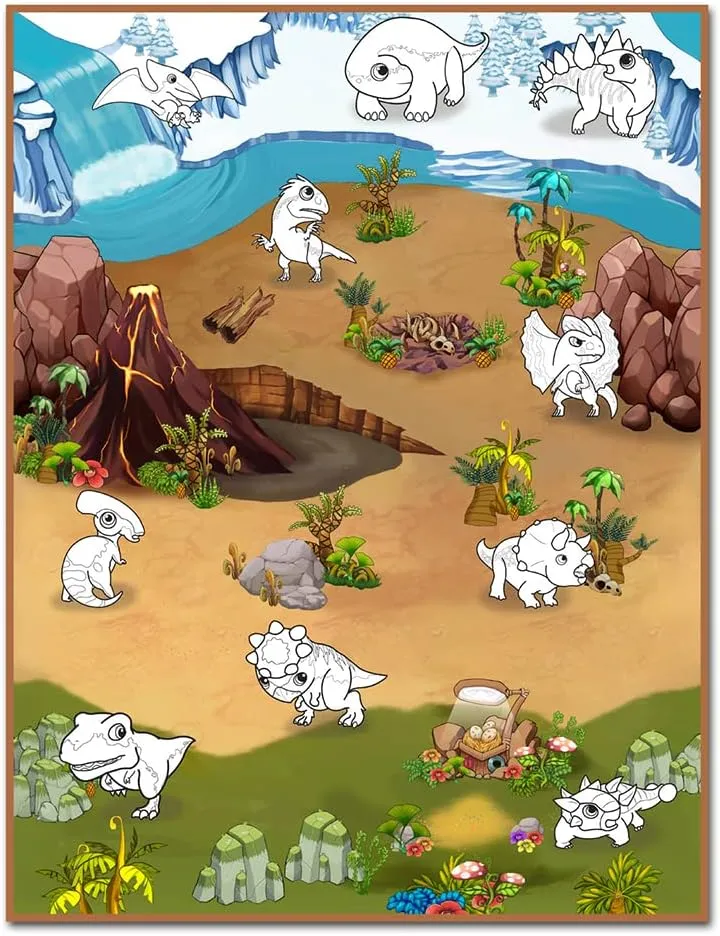 Colour & Wipe Dinosaur Playmat