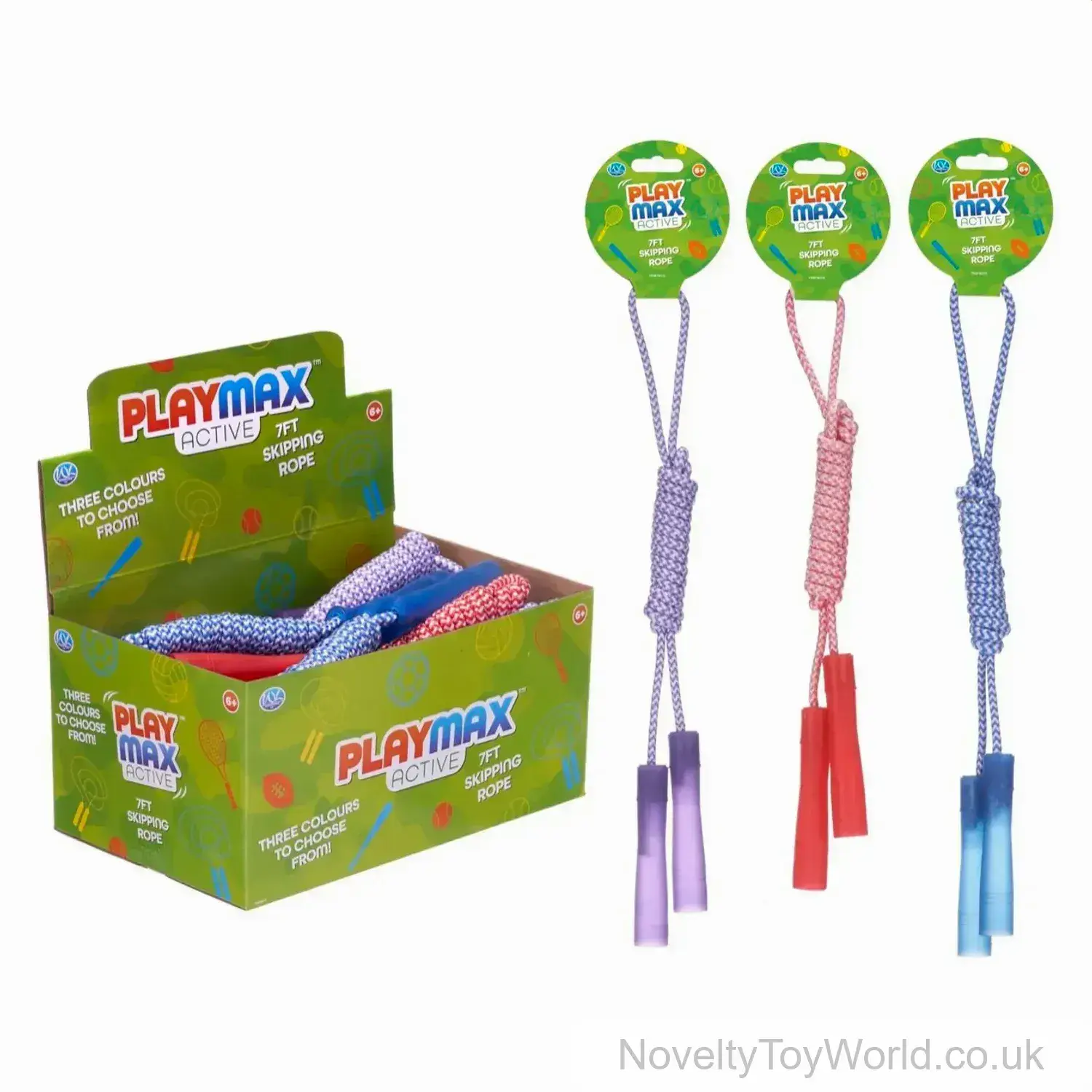 7FT Skipping Rope With Plastic Handles - 3 Colours