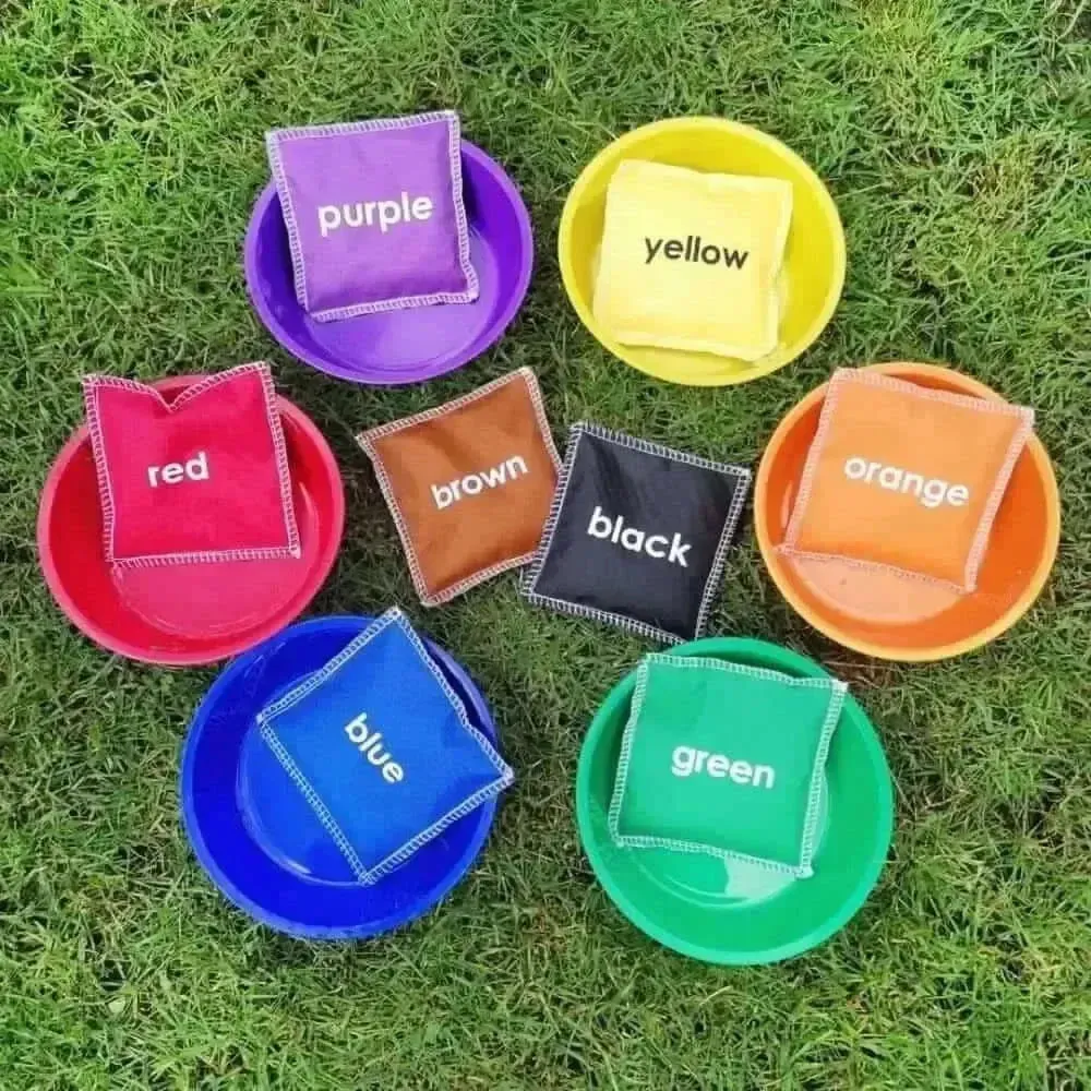 8 Pack Colour Name Bean Bags