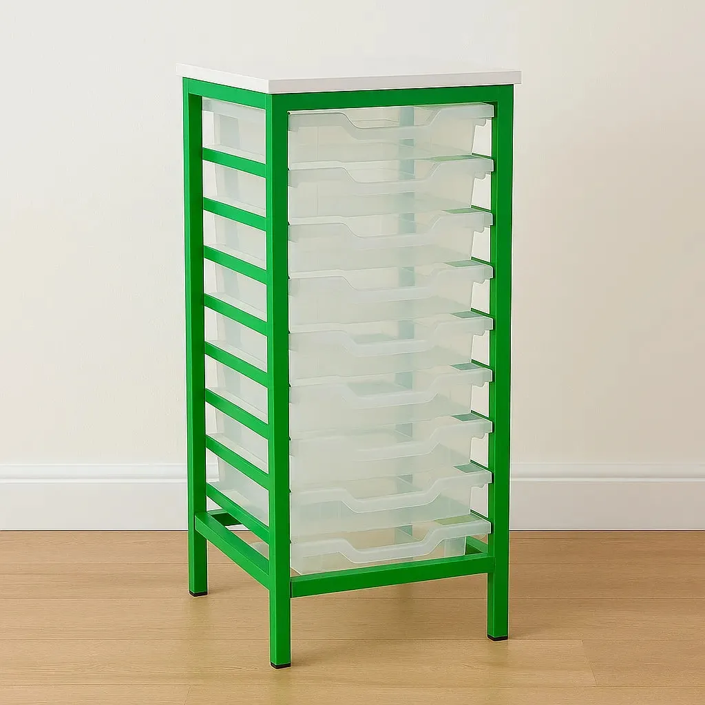 8 Single Tray Metal Storage Unit