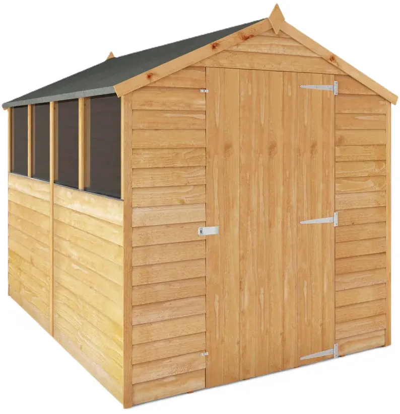 8 x 6 Overlap Apex - Single Door Shed