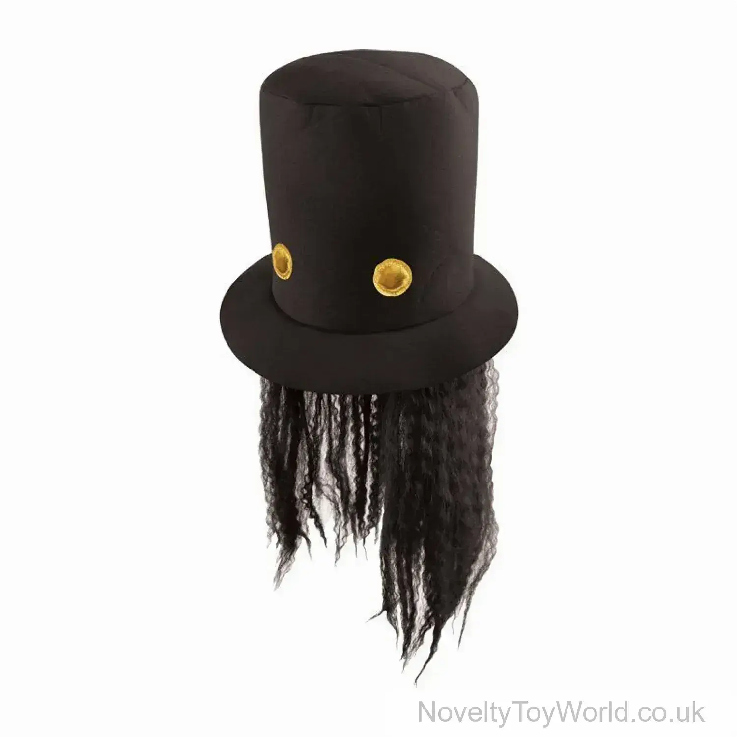 80's Rock Guitar Player Top Hat With Hair - Adult