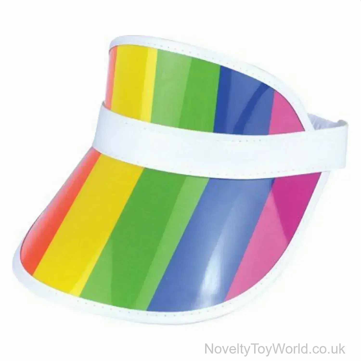 80s Rainbow Design Visor Hat - Adult