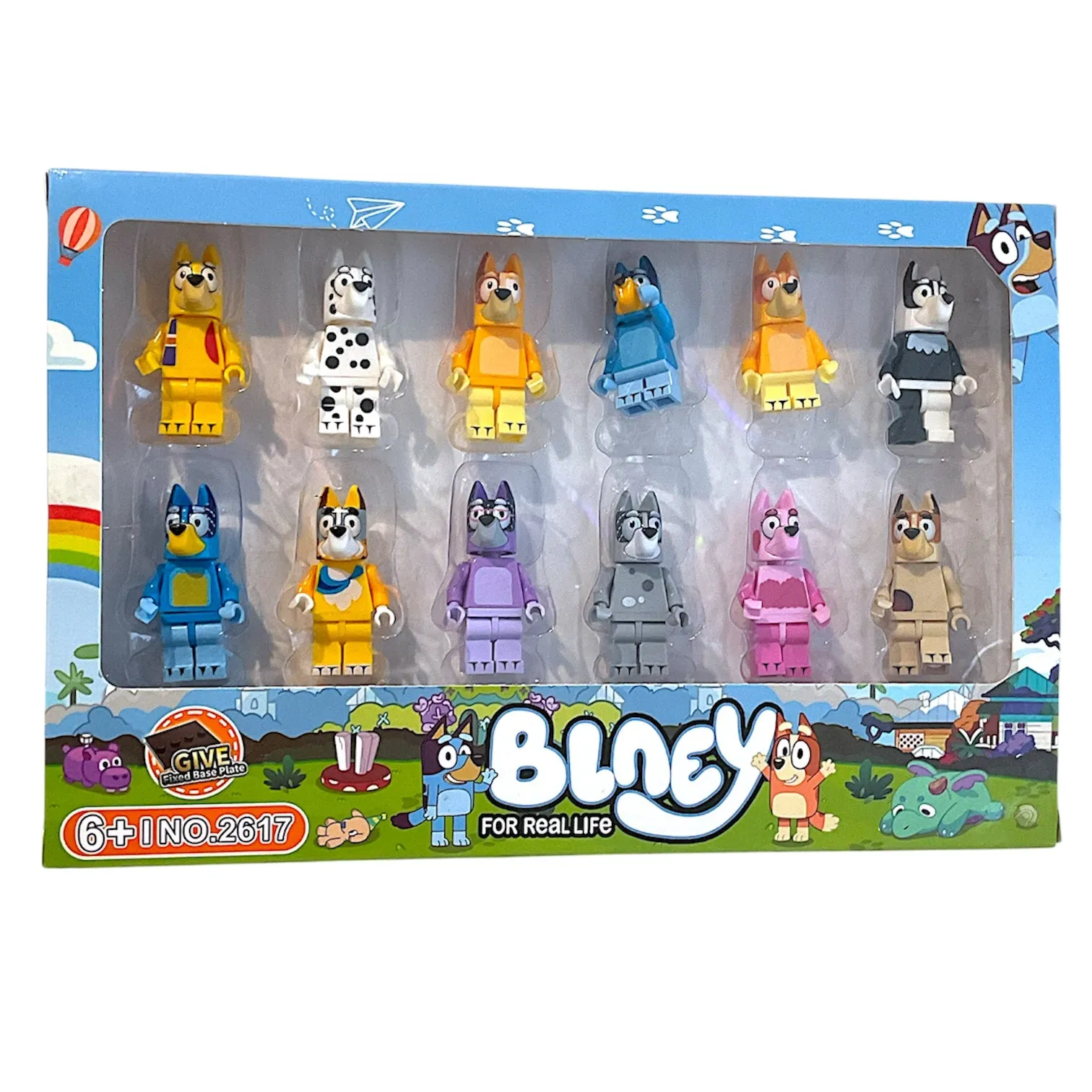 Bluey Style Mini Figures Building Blocks Accessories 12 Pack