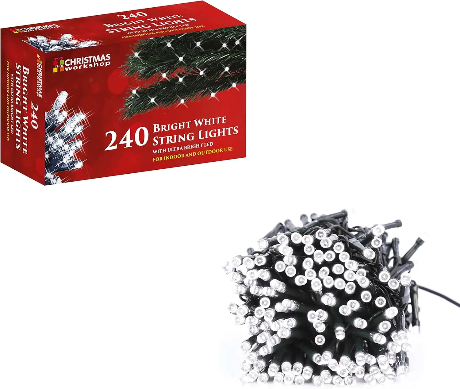 240 White LED Christmas Fairy String Chaser Lights