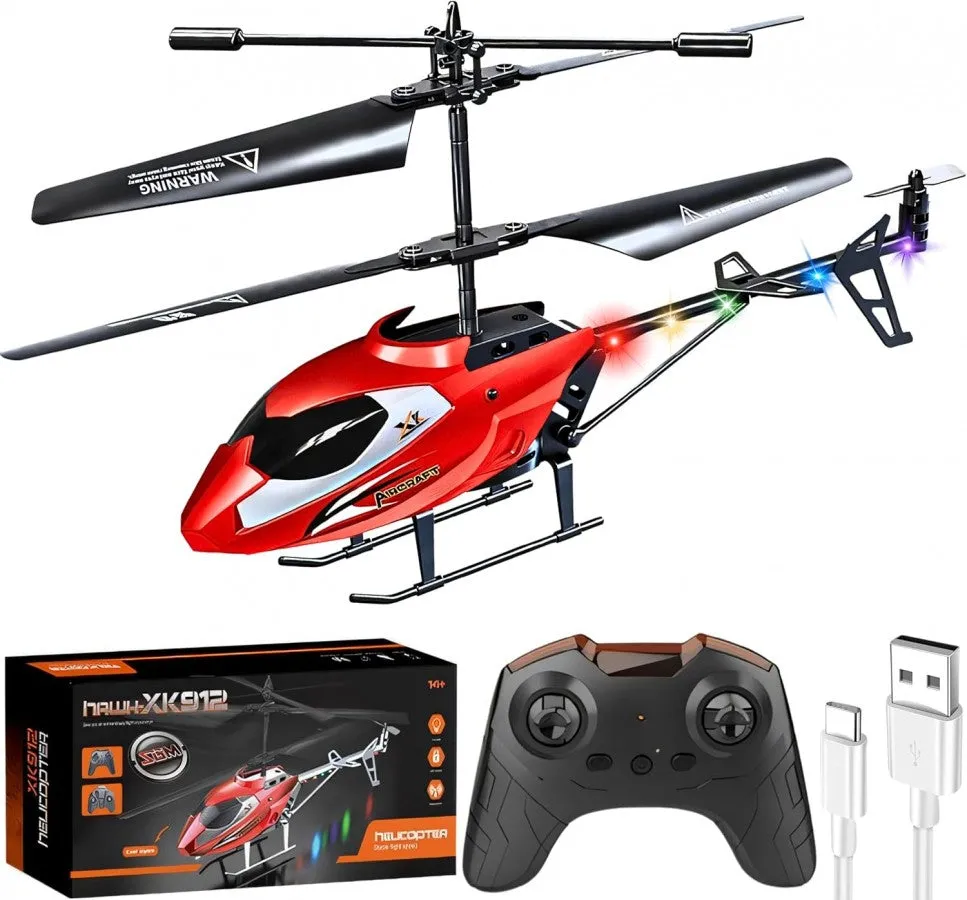 Remote Control Mini Helicopter 3.5CH with Gyro Altitude Hold Aircraft USB Rechargeable with LED Light - Available in 2 Colours