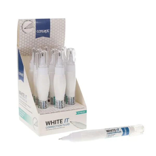 8ml White It Correction Pen - CDU 10 Units