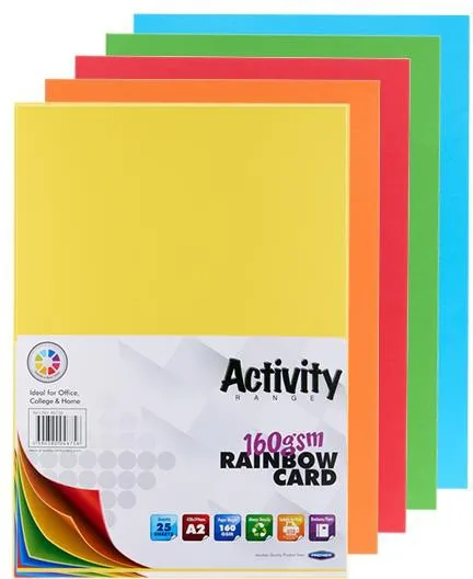 A2 Card 25 Sheets - Rainbow