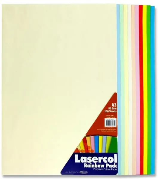 A3 Colour Paper 100 Sheets - Rainbow