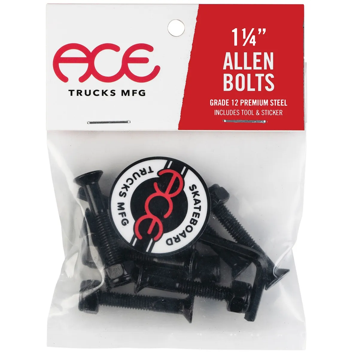 Ace Allen 1 1/4" Skateboard Truck Bolts - Black