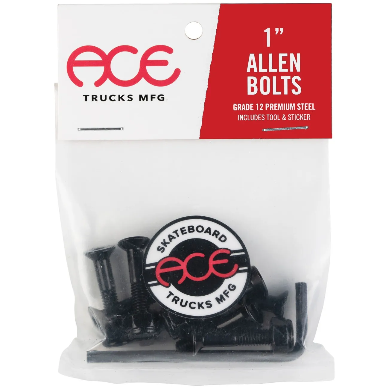 Ace Allen 1" Skateboard Truck Bolts - Black