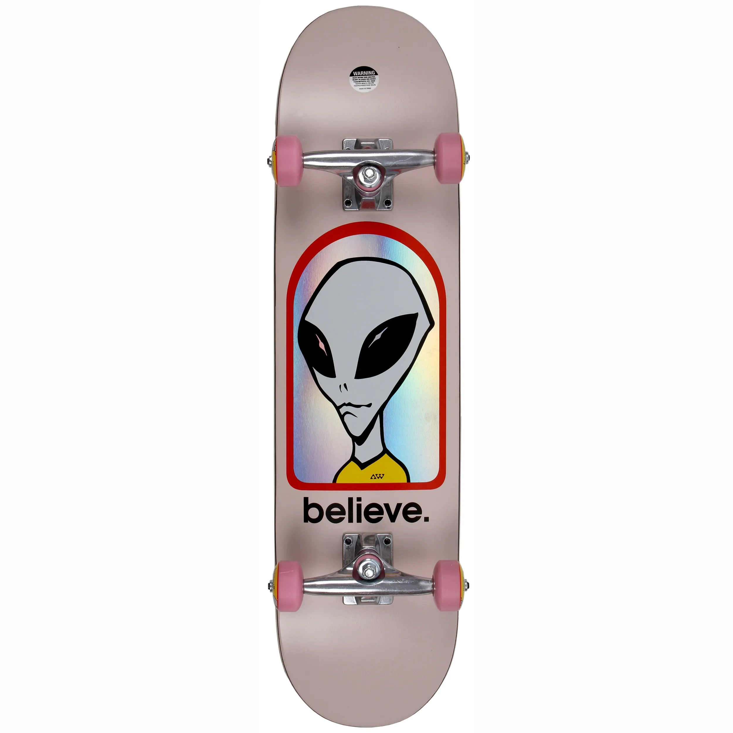 Alien Workshop Believe Hologram Complete Skateboard - Pink 7.875''