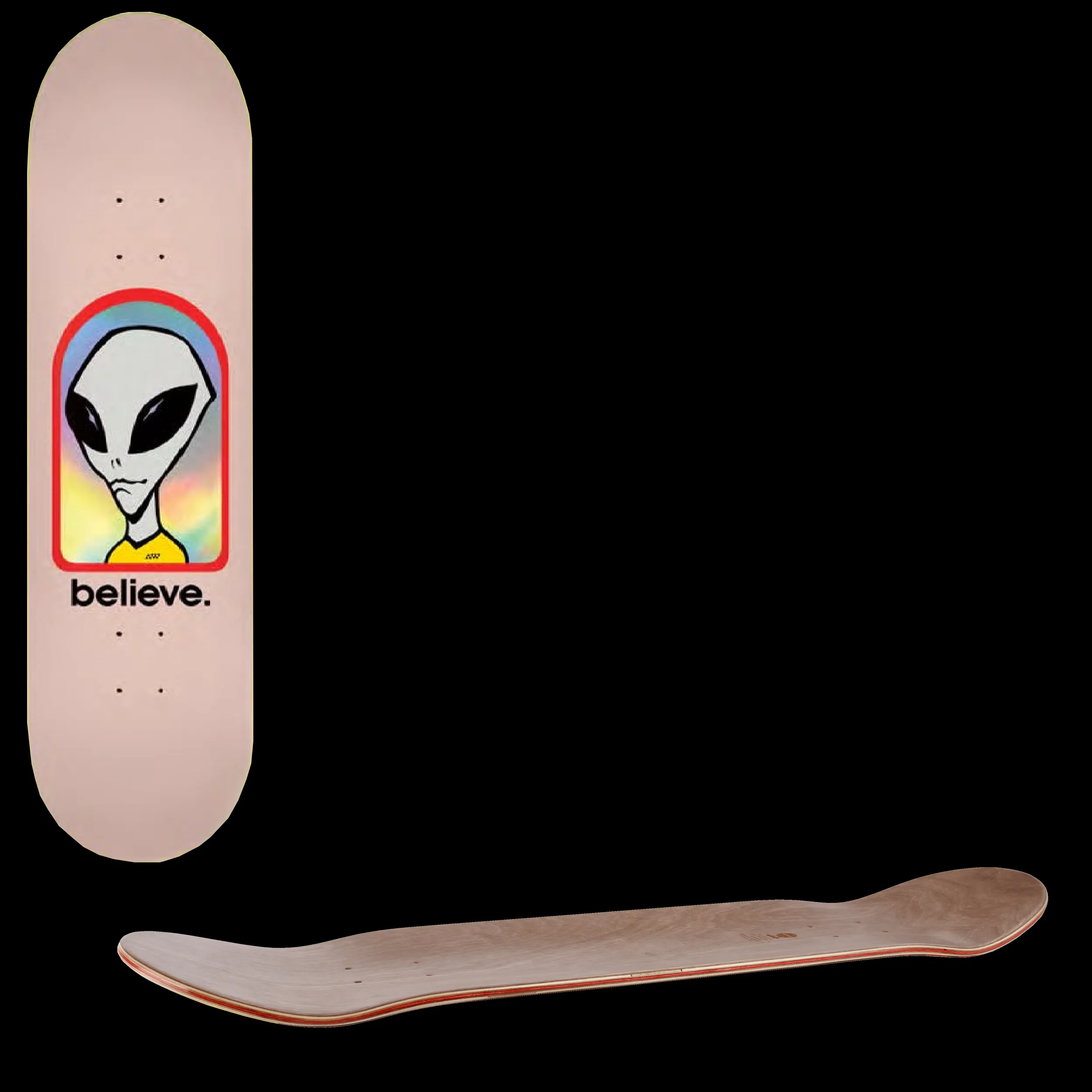 Alien Workshop Believe Hologram Skateboard Deck - Pink 8.125''