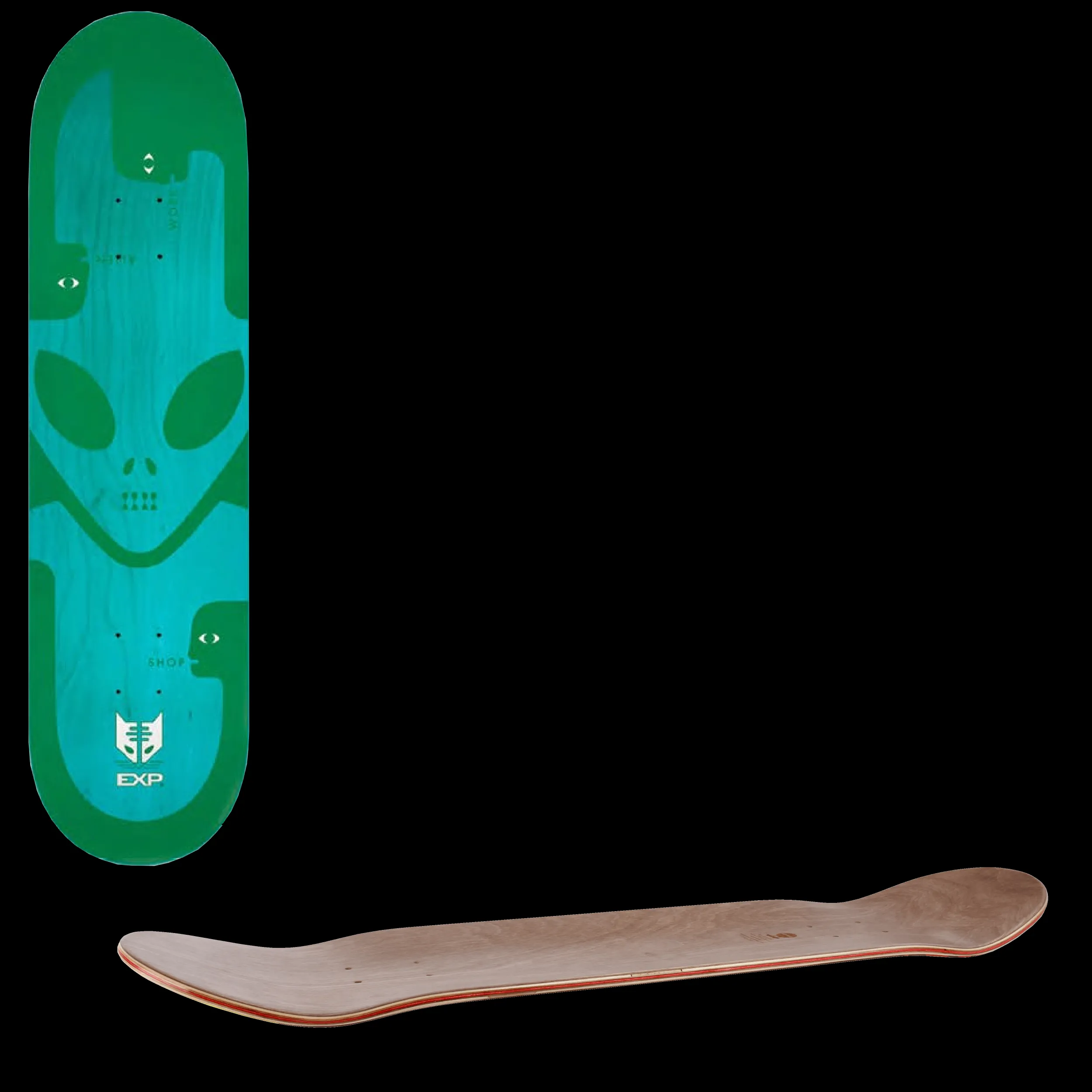 Alien Workshop EXP Skateboard Deck - Green 8.5''