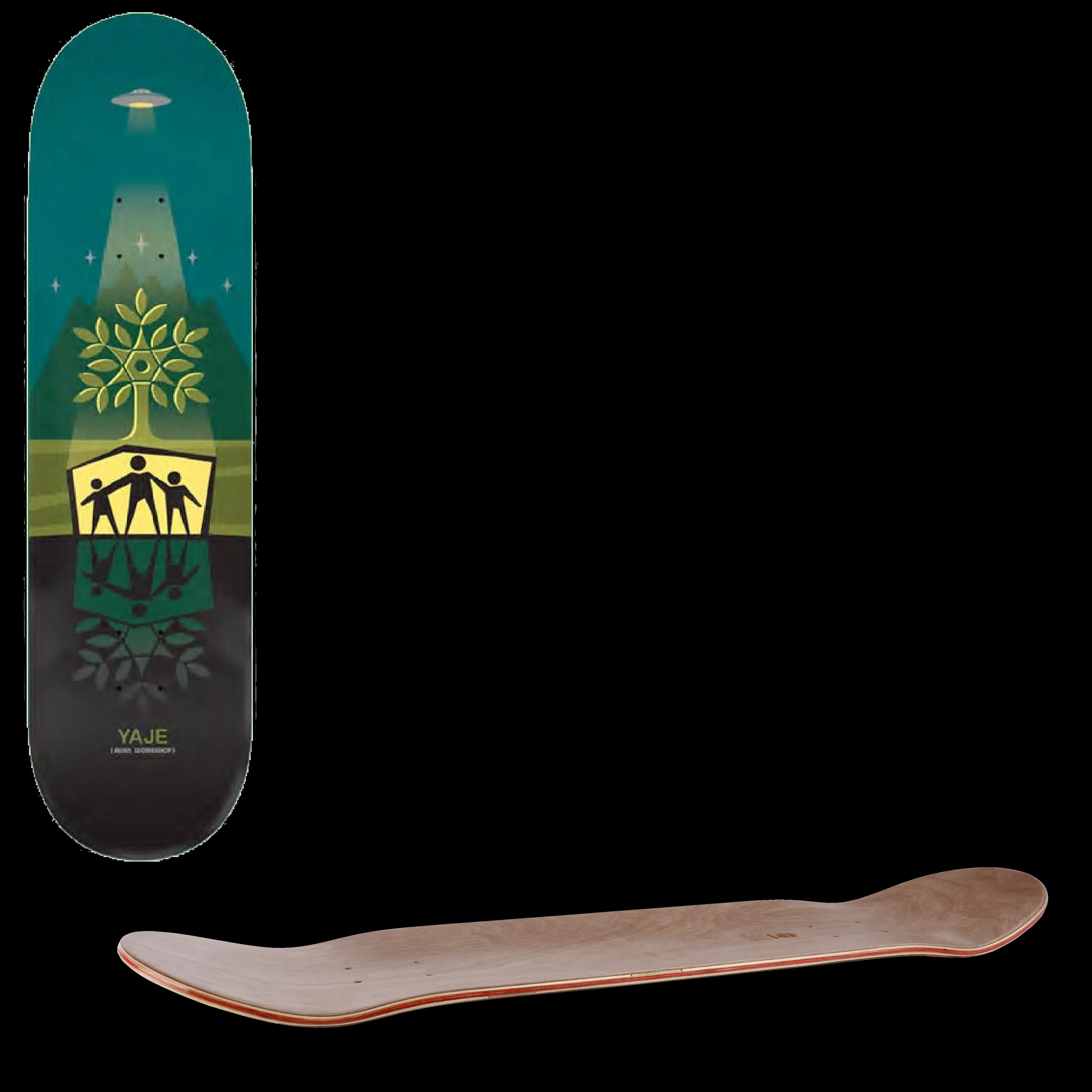 Alien Workshop Yaje Shelter Skateboard Deck - Green 8.125''