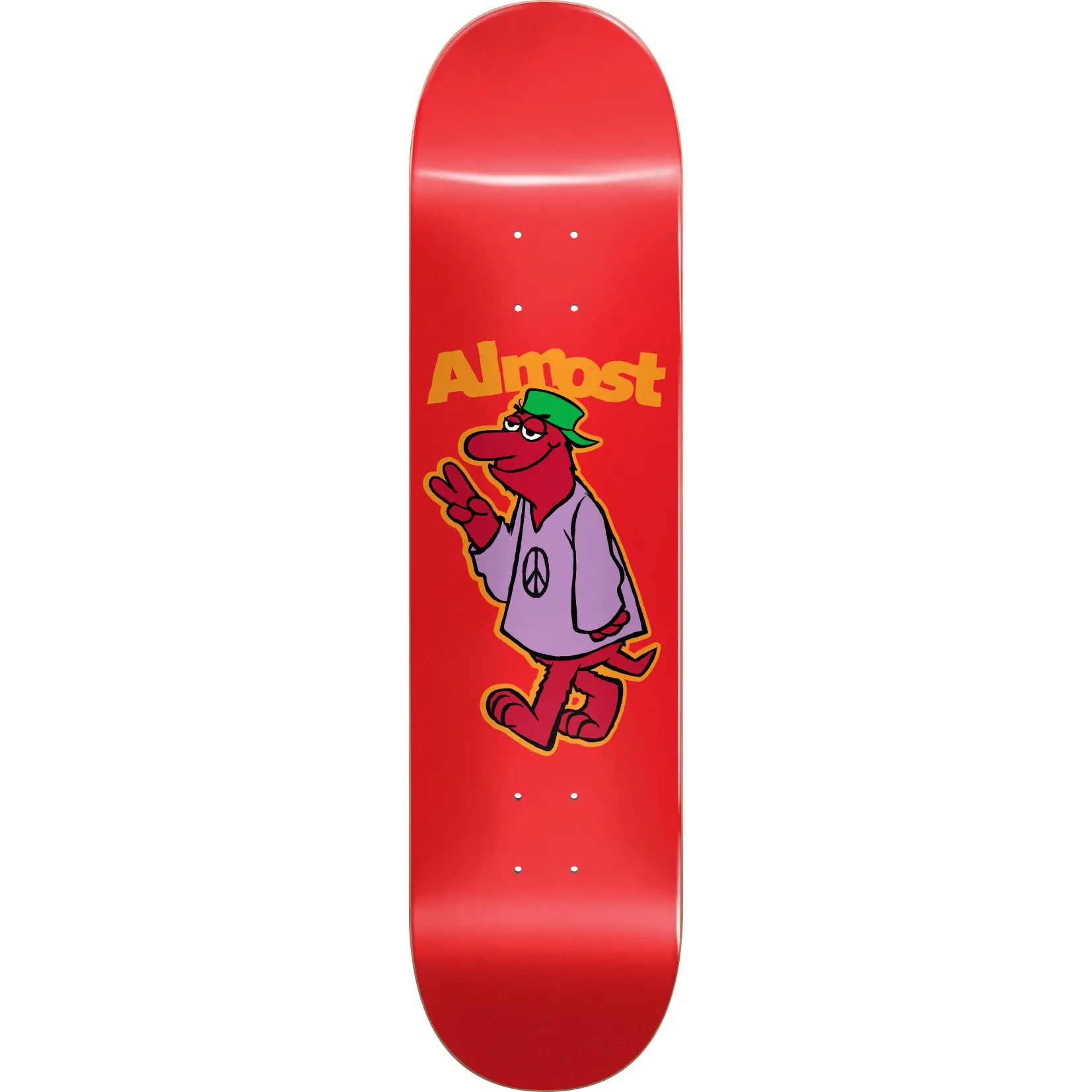 Almost Peace Out Skateboard Deck - Red 8.125"
