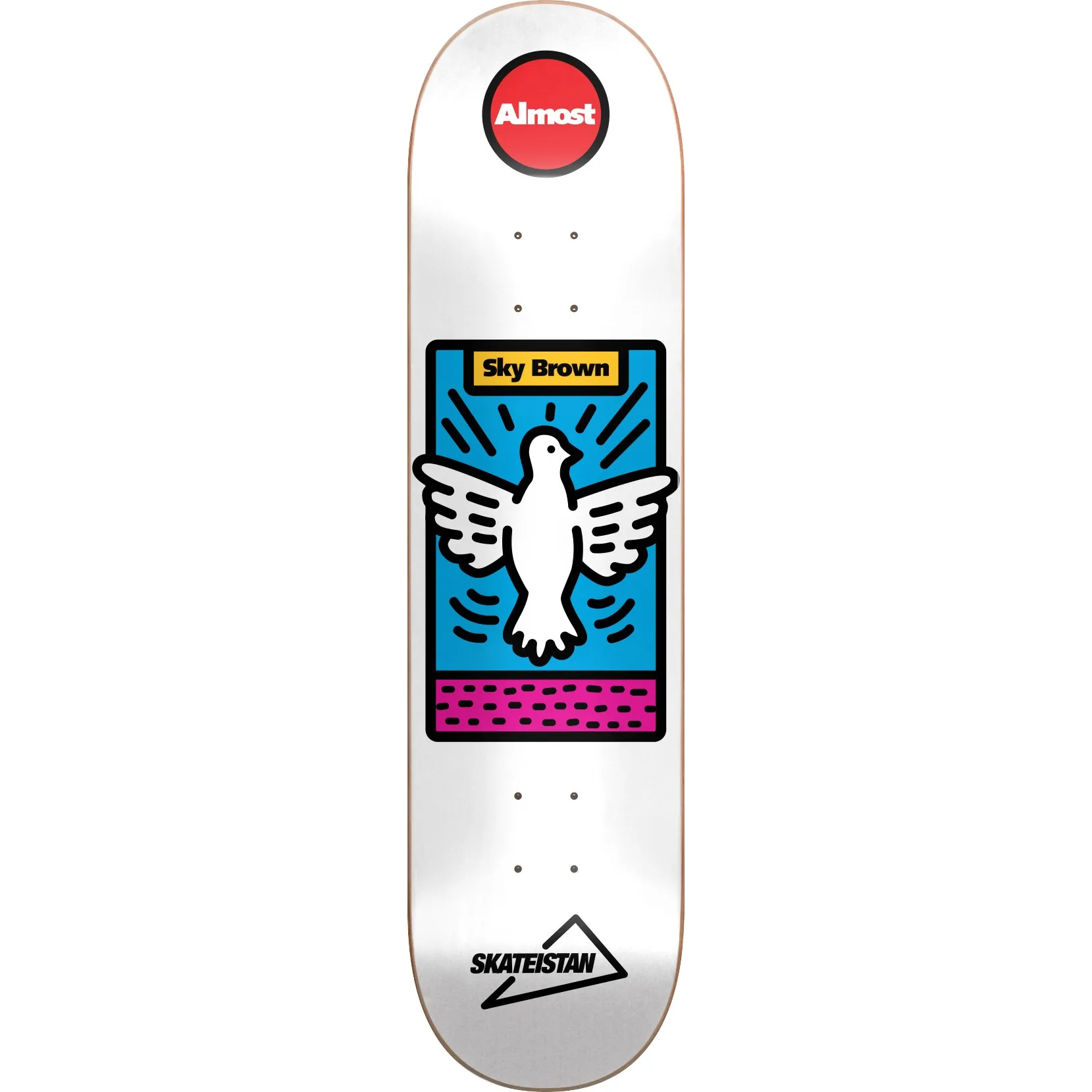 Almost Skateistan Sky High R7 Skateboard Deck - White 8"