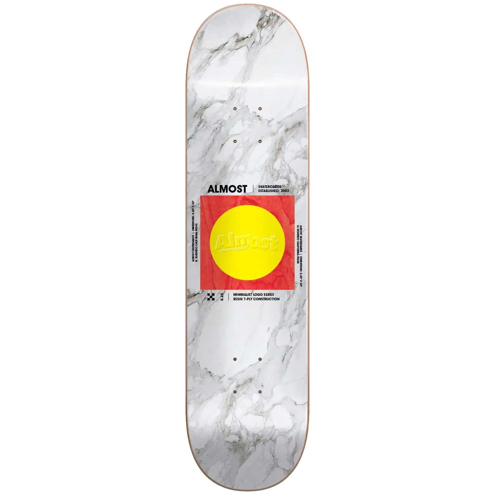Almost Minimalist R7 Skateboard Deck - White 8.5''