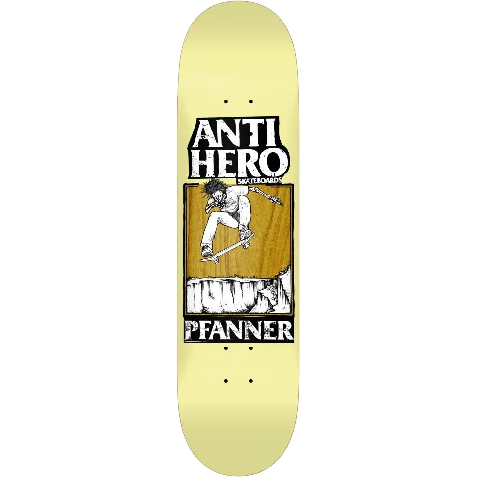 Anti Hero Pfanner Lance Skateboard Deck - Yellow/Brown 8.25''