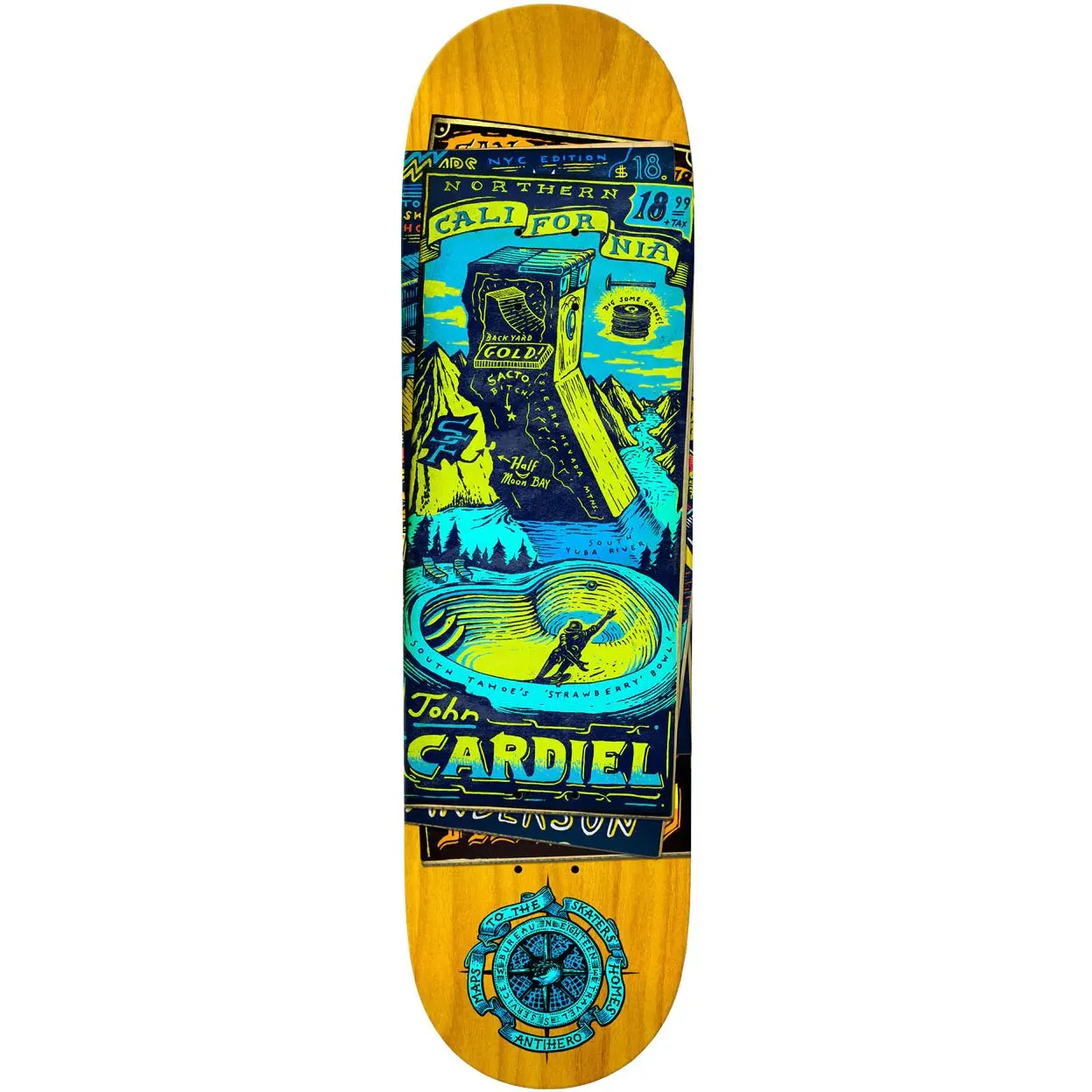 Anti Hero Maps To The Sk8r's Homes Skateboard Deck - Cardiel 8.62''