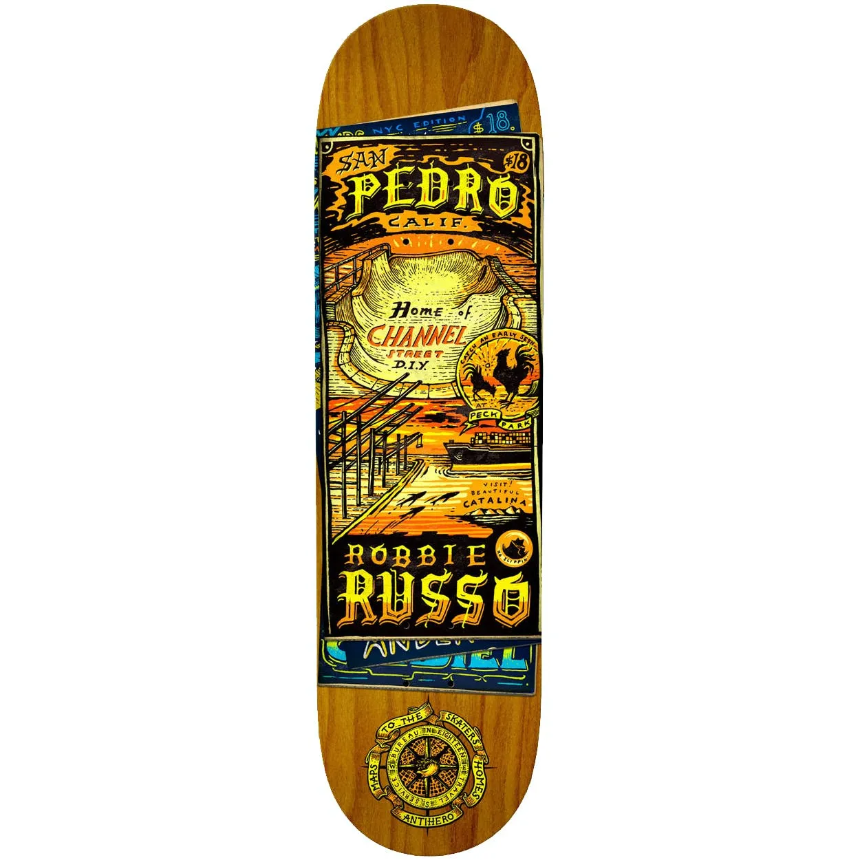 Anti Hero Maps To The Sk8r's Homes Skateboard Deck - Russo 8.25''