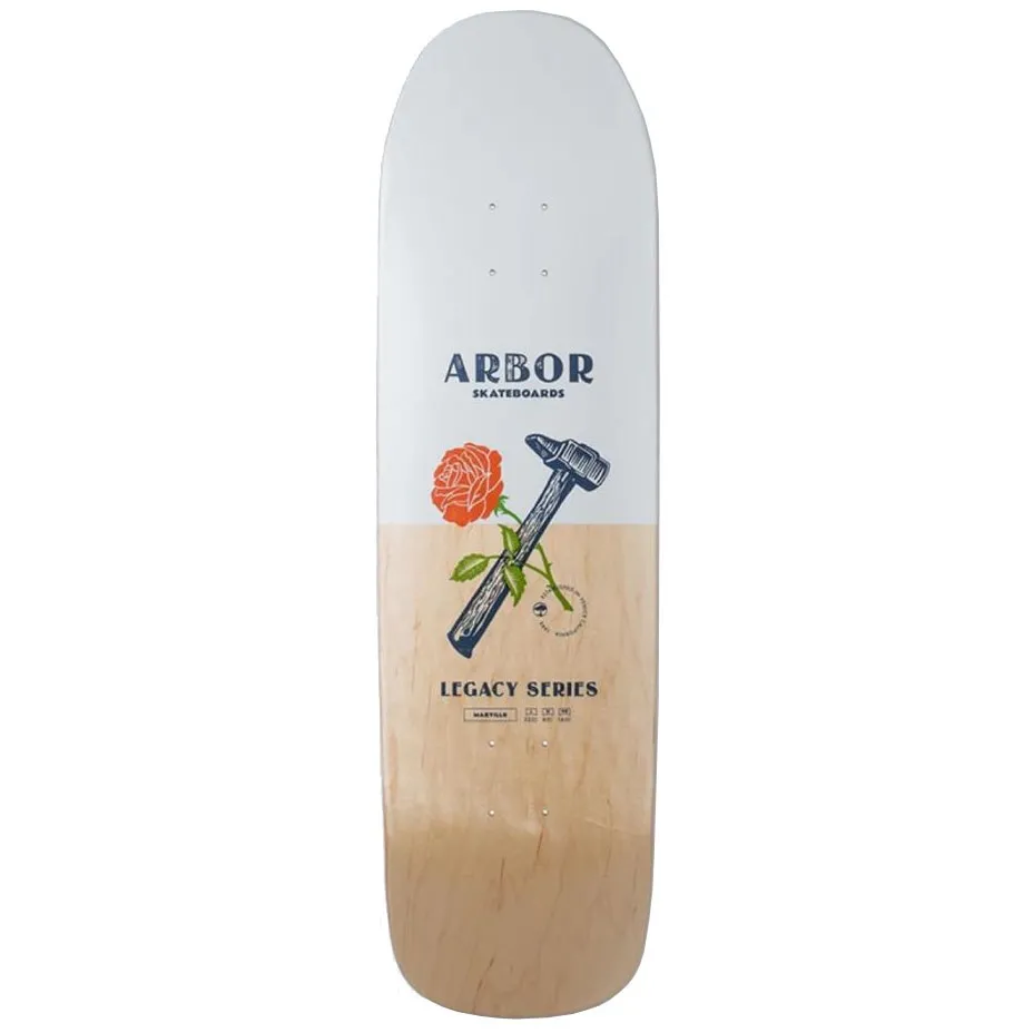 Arbor Martillo '19 Cruiser Skateboard Deck - White/Natural 8.875''