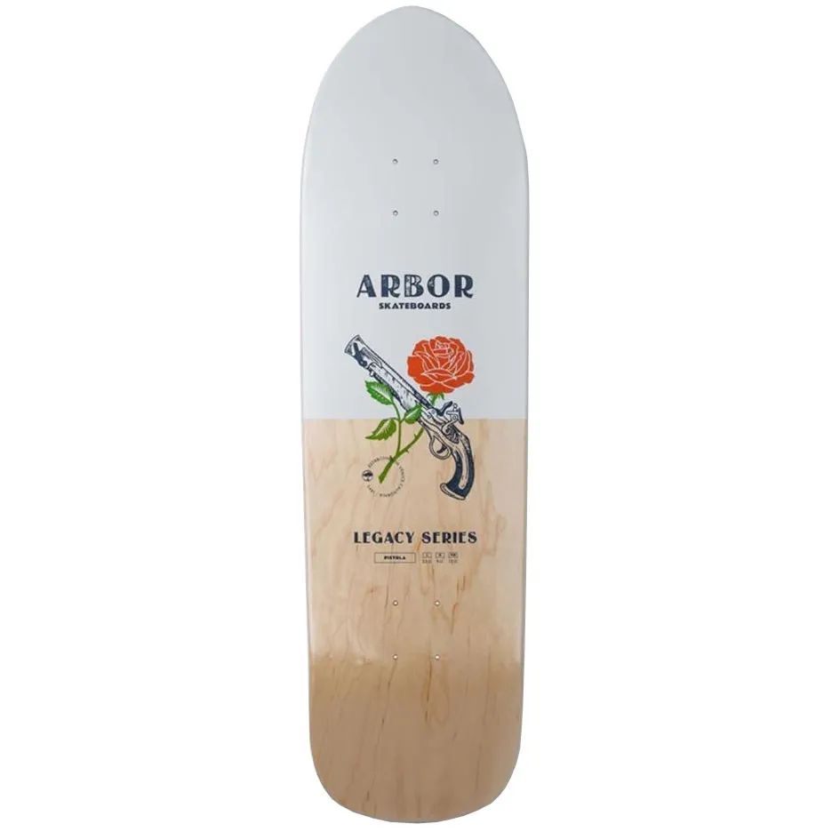 Arbor Pistola '19 Cruiser Skateboard Deck - White/Natural 9.25''