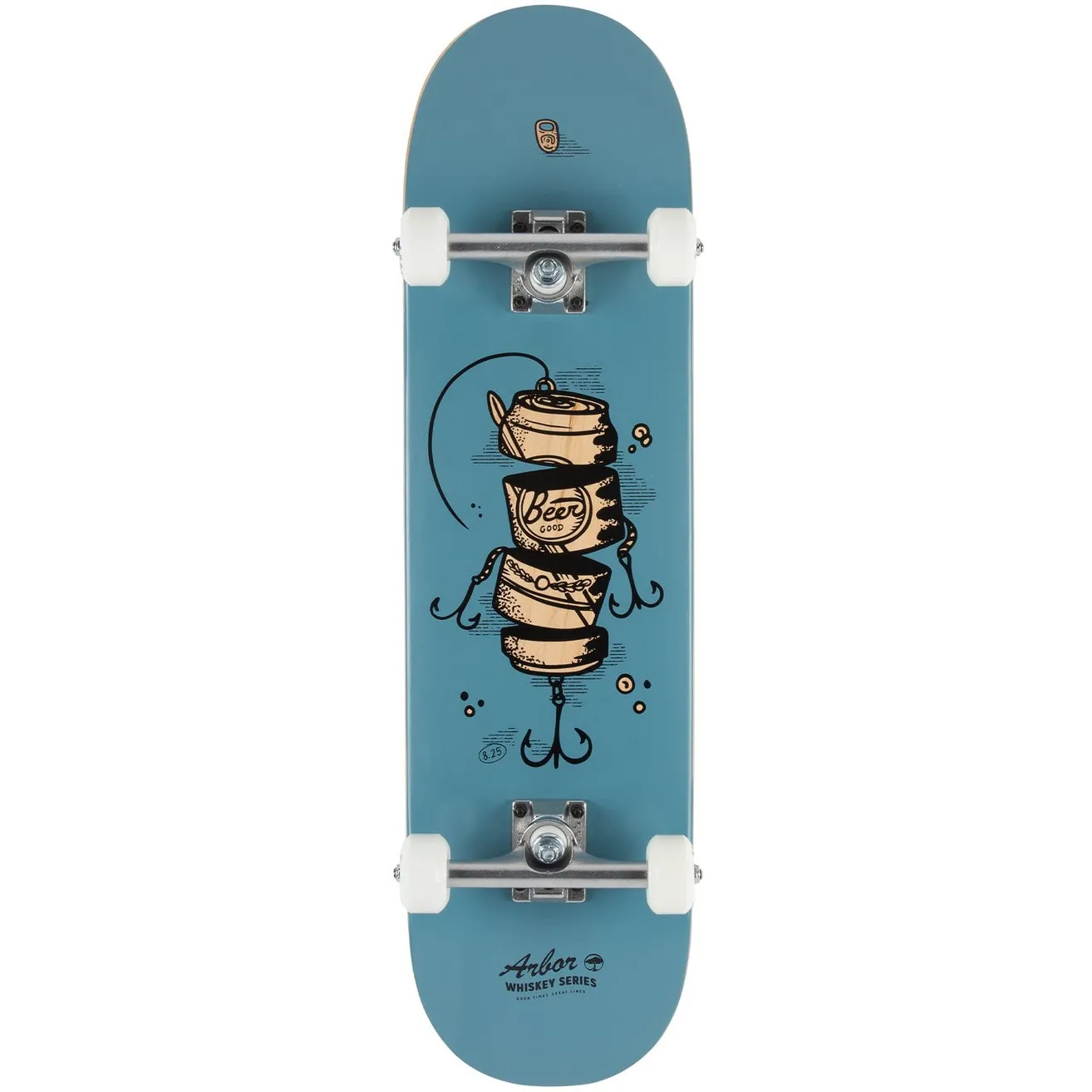 Arbor Street Whiskey Upcycle Complete Skateboard - Blue 8.25''