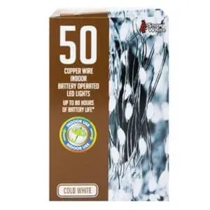 50 LED Battery Operated Lights String Fairy Lights - Cold White