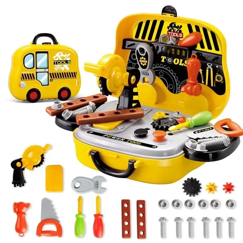Deluxe Tool Set Complete Set Pretend Play Tool Box Carry Case - 31 Pieces