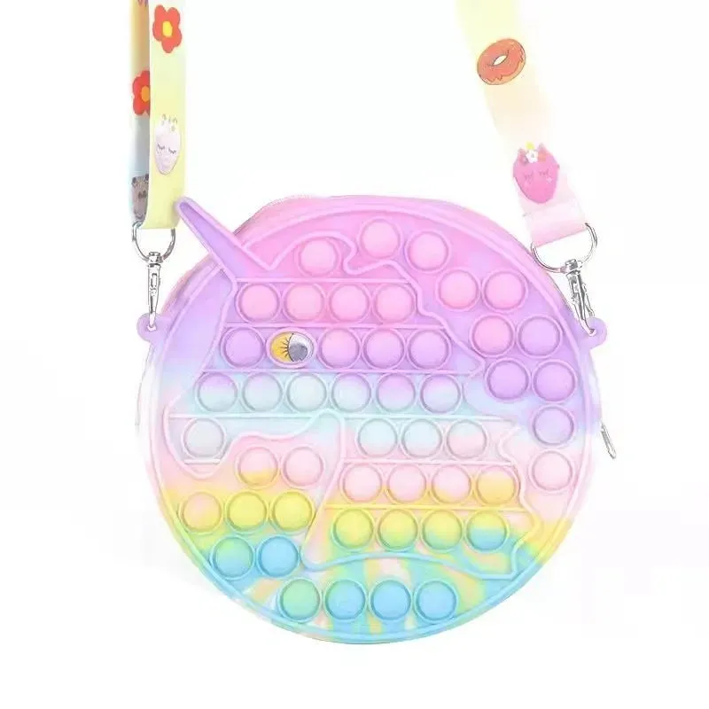 Unicorn Pink Pastel Poppit Pop Push Fidget Shoulder Bag