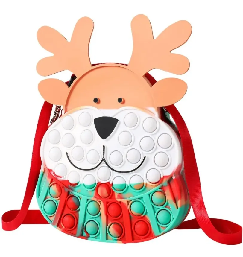 Christmas Reindeer Poppit Pop Push Fidget Shoulder Bag