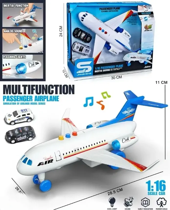 Passenger Plane With Lights & Sound