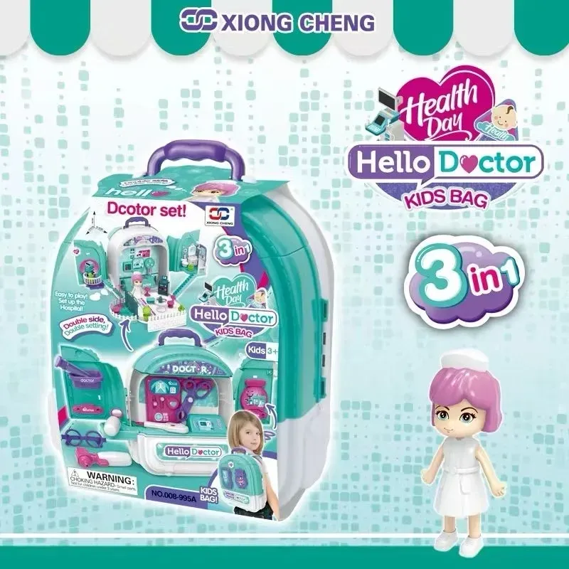 3 in 1 Doctors Playset Backpack Double Sided Case