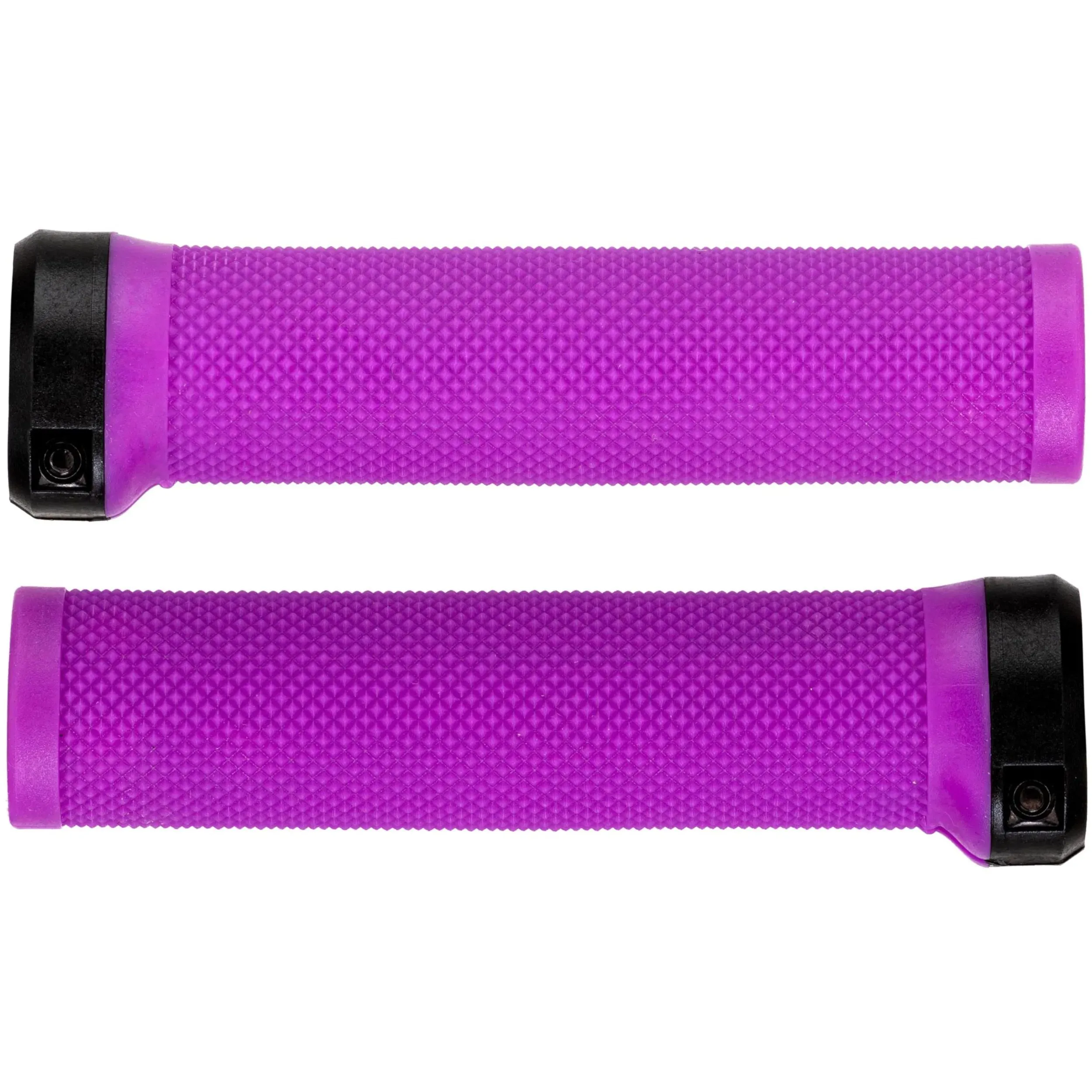 Brand-X Knurled Lock On Mountain Bike Grips - Purple