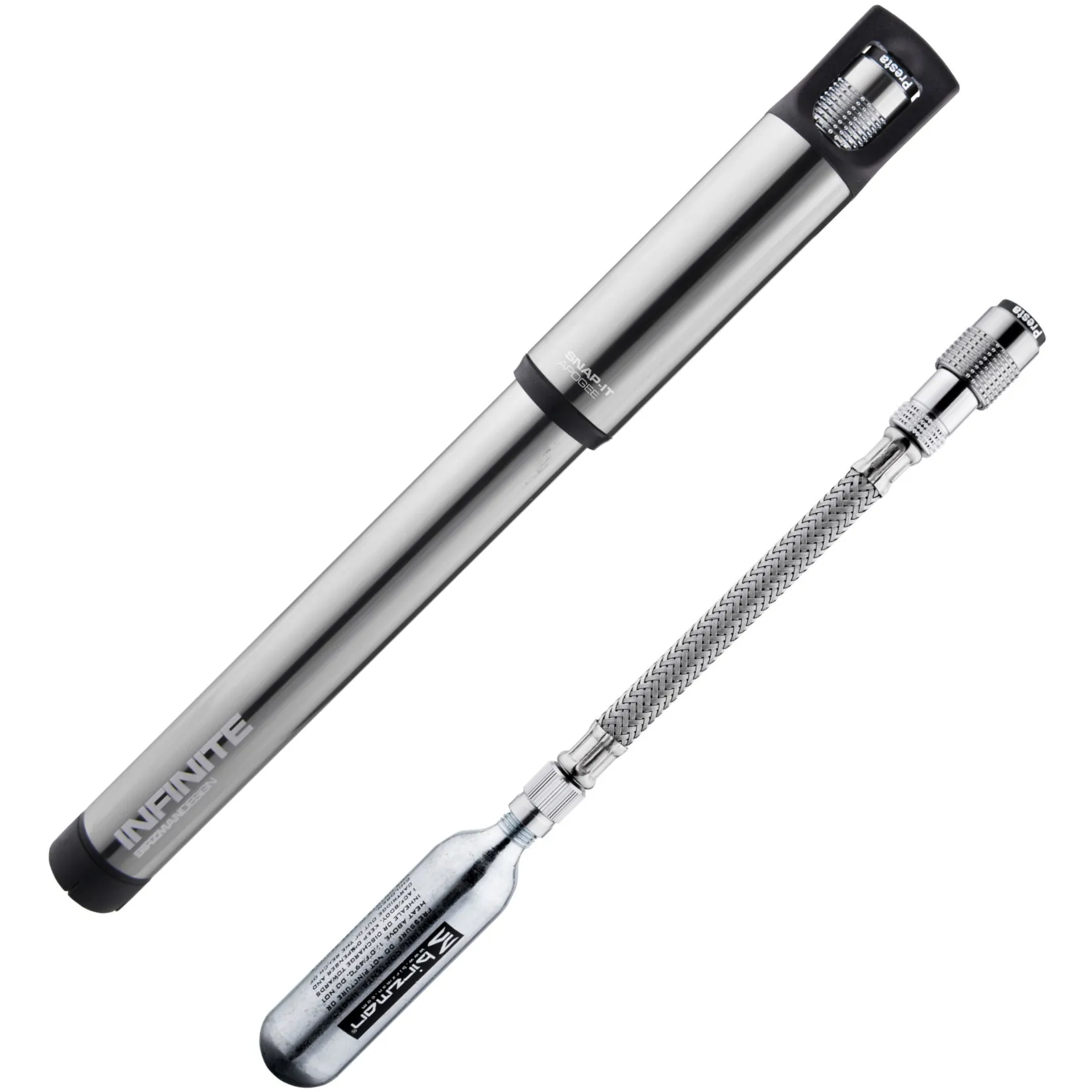 Birzman Infinite Apogee Road Hand Pump with CO2 - Silver