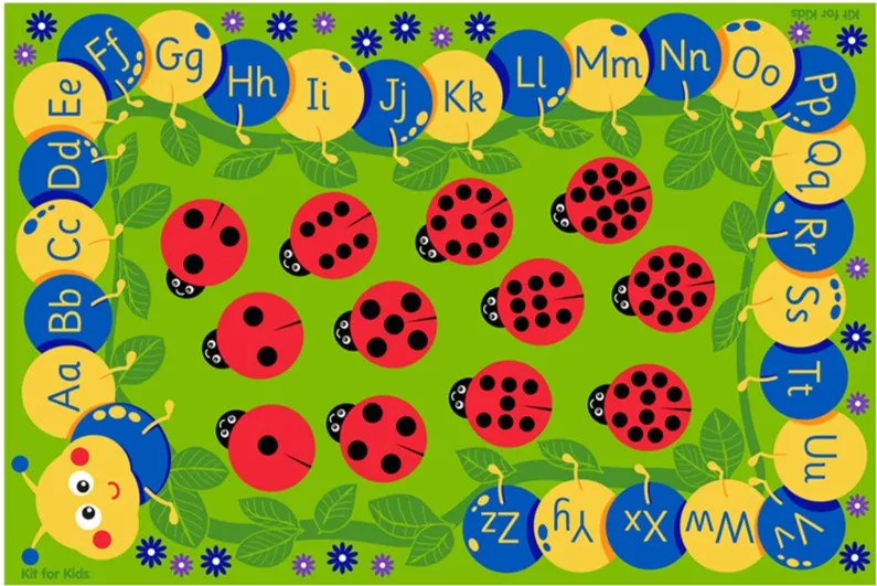 Back to Nature™ Chloe Caterpillar Numeracy & Literacy 3x2m Carpet