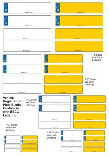 BECC Number Plate Blanks