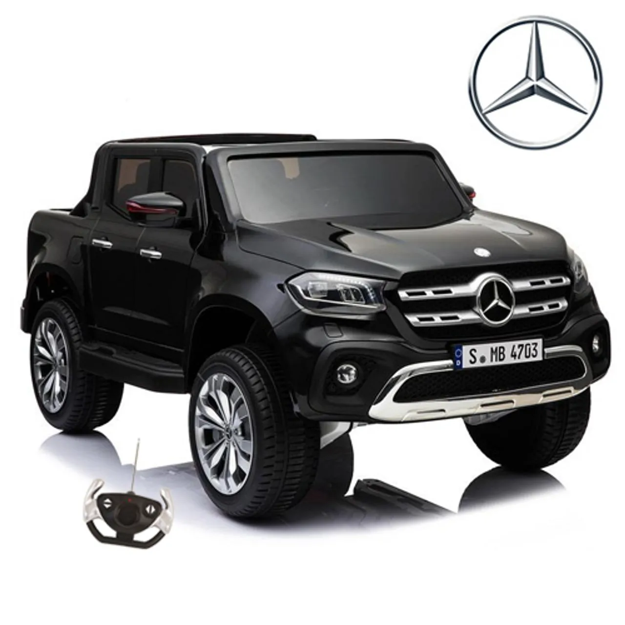 Childrens 12v Official Black X-Class Kids Ride-in Pick-up Truck