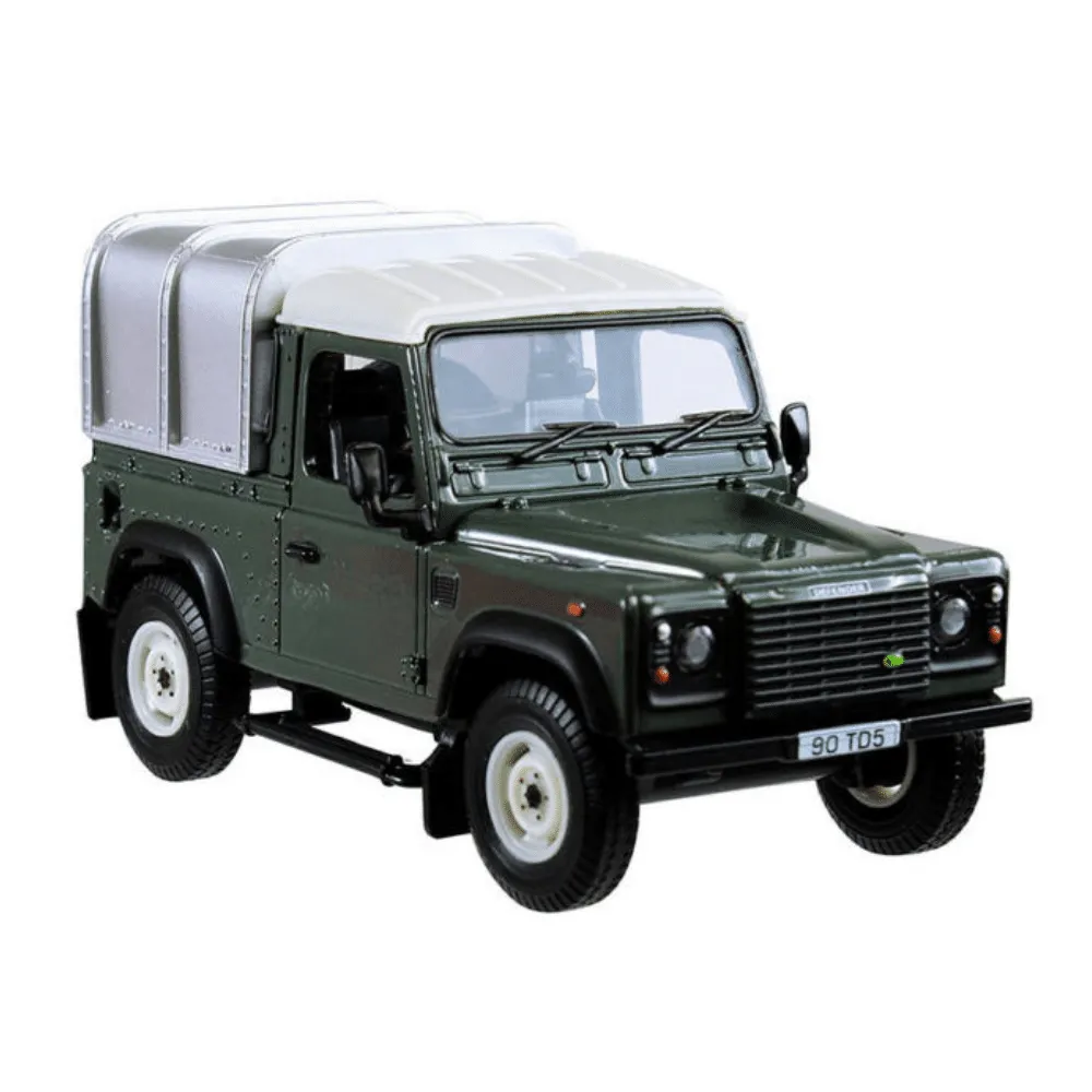 Green Land Rover Defender 90 with Canopy
