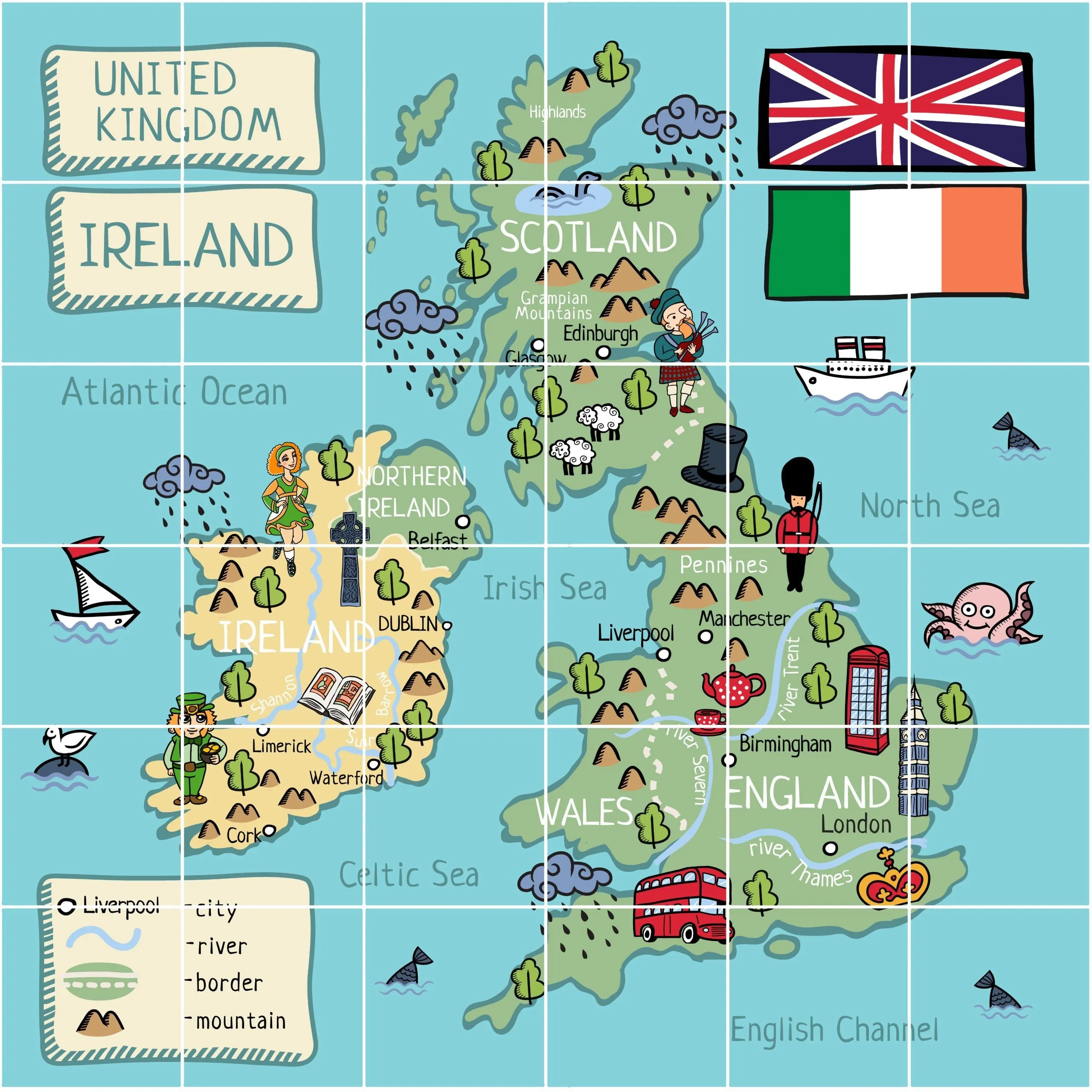 British Isles Playmat for Programmable Robots